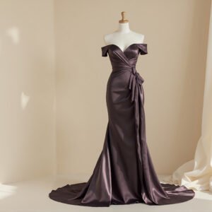 Silk evening gown on a mannequin — luxury fashion image.
