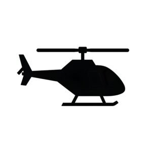 Flat vector icon of a helicopter on white background—free graphic for transport, aviation or icon-style visuals.