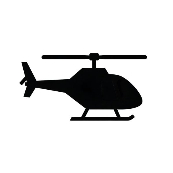 Flat vector icon of a helicopter on white background—free graphic for transport, aviation or icon-style visuals.