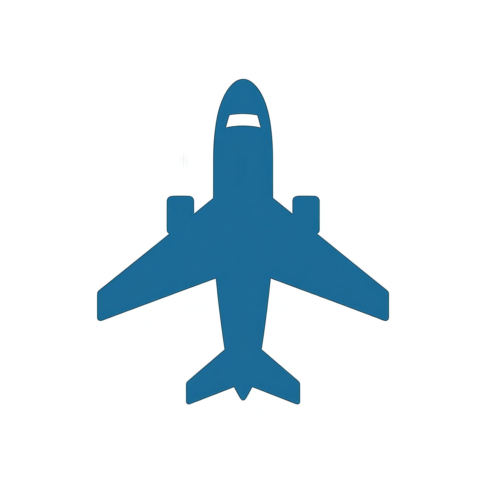 Flat vector icon of an airplane viewed from the top—free graphic for aviation, travel or minimalist visuals.