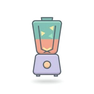 flat vector icon of a blender with geometric cup pastel palette dark gray outline rounded corners very soft shadow white background