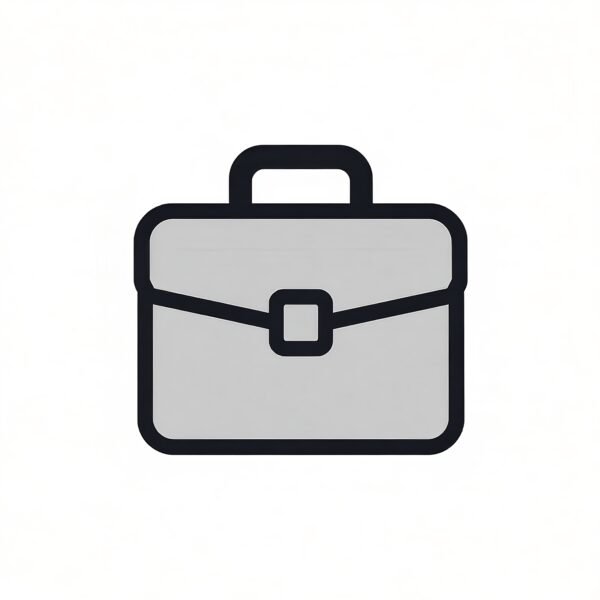 Flat vector icon of a briefcase isolated on white background