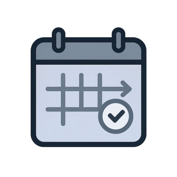 Flat vector icon of a calendar with a marked appointment—clean and minimal design for UI or infographic use