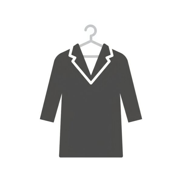 Flat vector icon of coat on hanger minimalist design