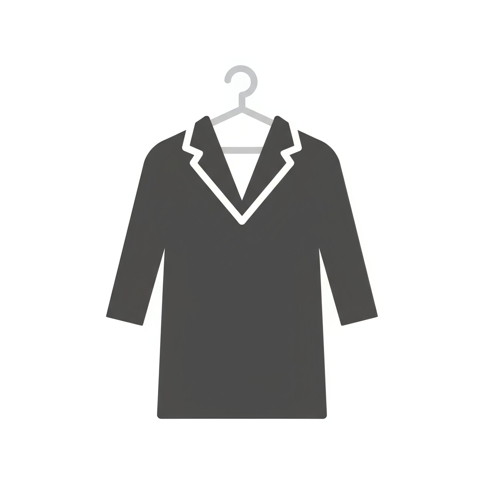 Flat vector icon of coat on hanger minimalist design