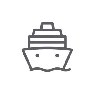 Flat vector icon of a cruise ship on white background — travel and transport illustration