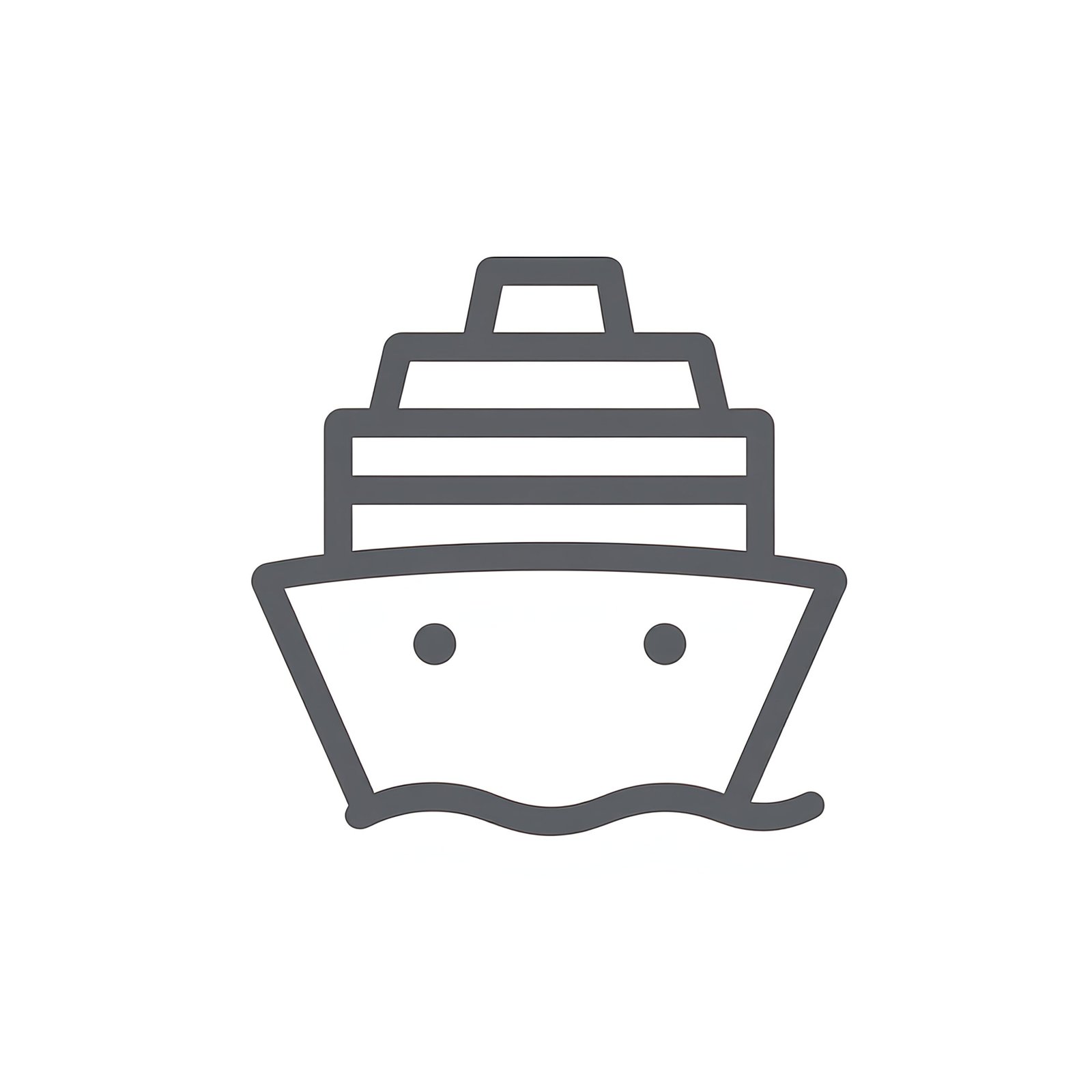 Flat vector icon of a cruise ship on white background — travel and transport illustration