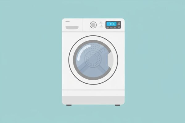 flat vector icon of a dryer with digital control panel clean style