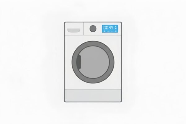 flat vector icon of a dryer with digital control panel clean style isolated on white