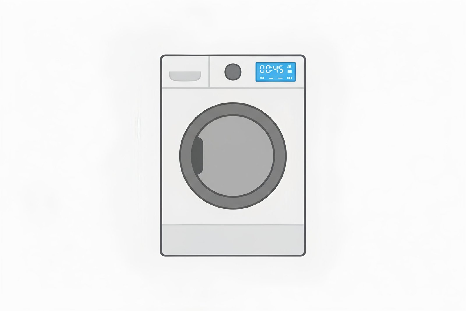 flat vector icon of a dryer with digital control panel clean style isolated on white