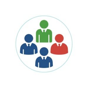 Flat vector icon of four employees