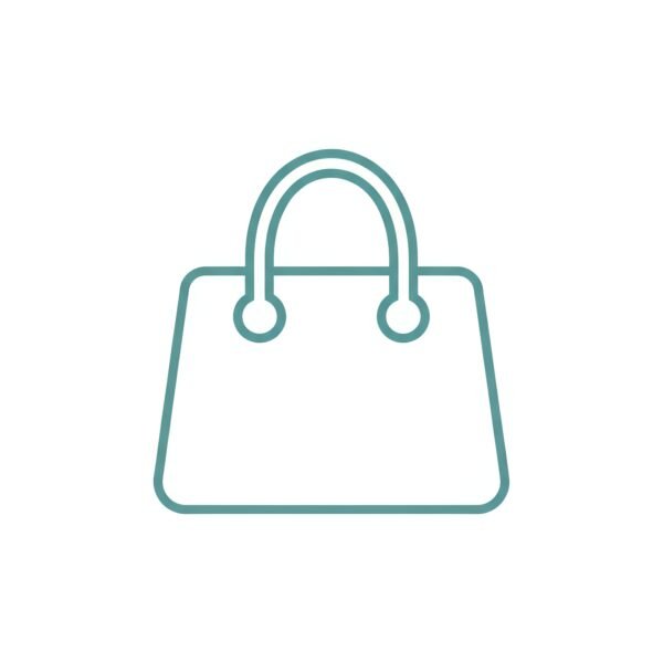 Flat vector icon of handbag with handles minimalist design