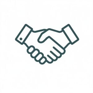 Flat vector icon of handshake symbolizing partnership