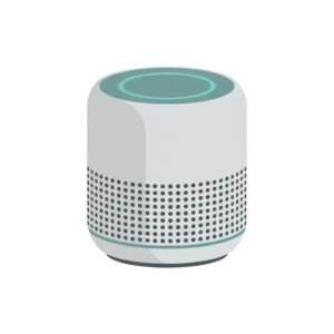 flat vector icon of a home speaker or smart assistant rounded shape minimalist style