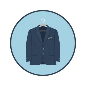flat vector icon of a jacket or blazer on hanger professional look 3