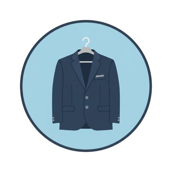 flat vector icon of a jacket or blazer on hanger professional look 3