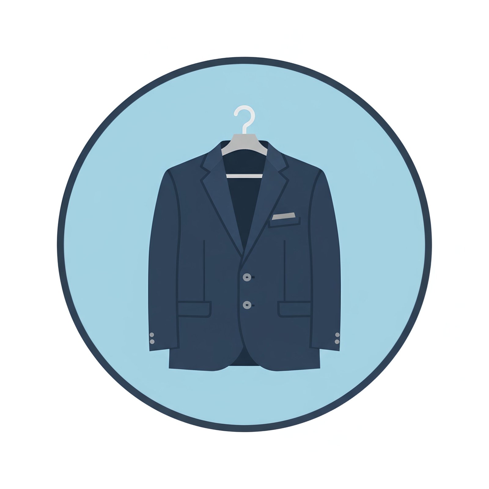 flat vector icon of a jacket or blazer on hanger professional look 3