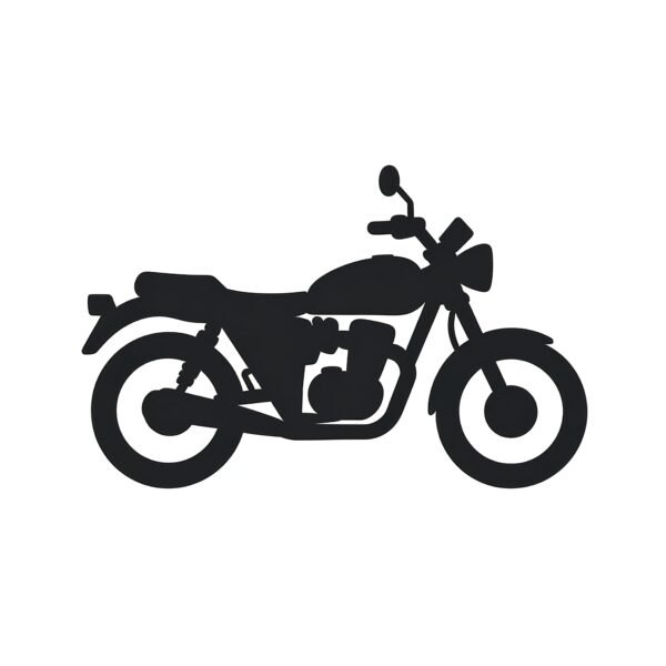 Flat vector icon of a motorcycle on white background—free graphic for transport, mobility or icon-style visuals.