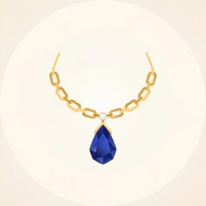 flat vector icon of a necklace with pendant elegant design