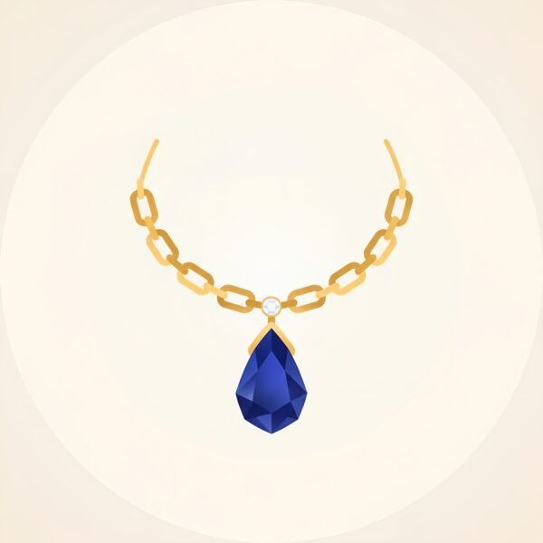 flat vector icon of a necklace with pendant elegant design