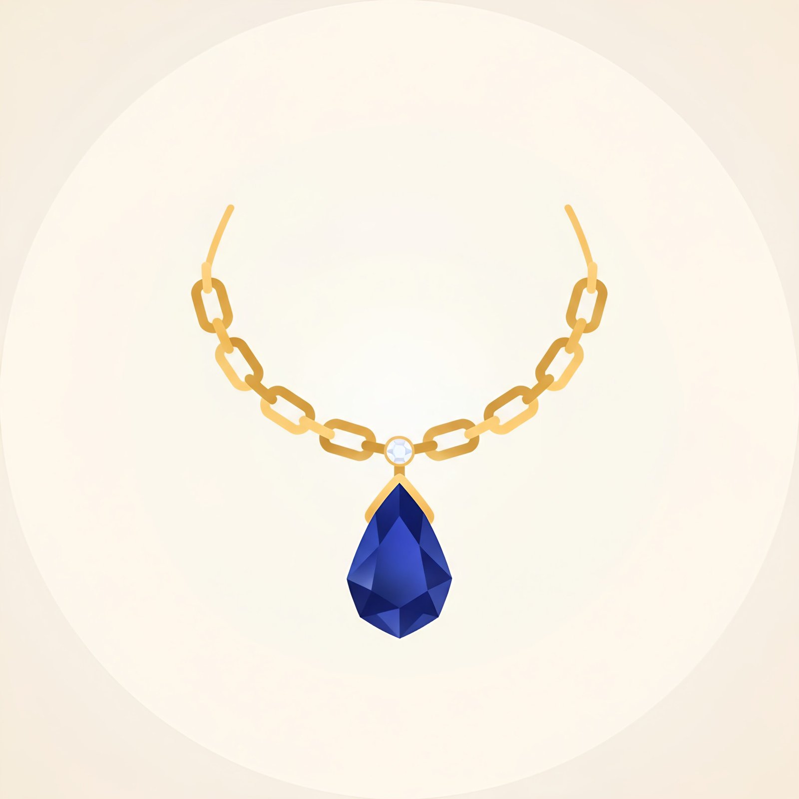 flat vector icon of a necklace with pendant elegant design