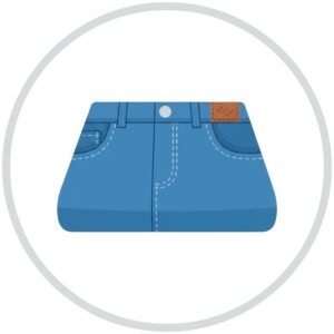 Flat vector icon of pair of jeans folded neatly clean style