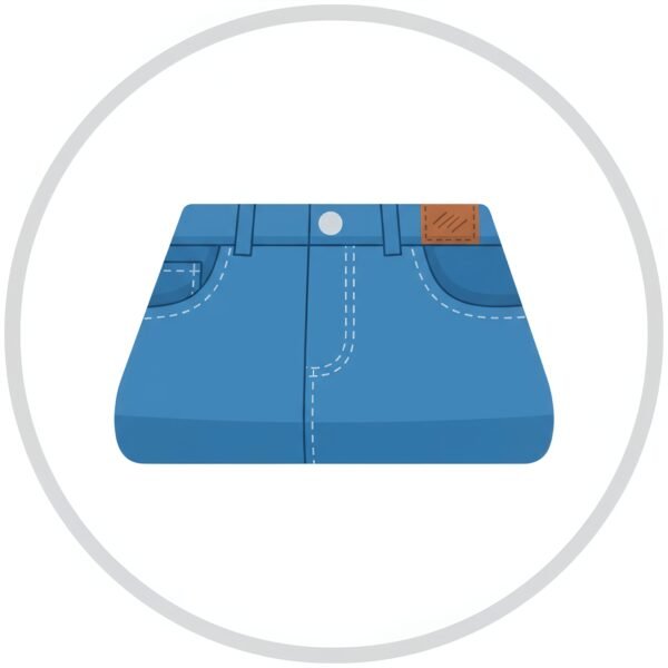 Flat vector icon of pair of jeans folded neatly clean style