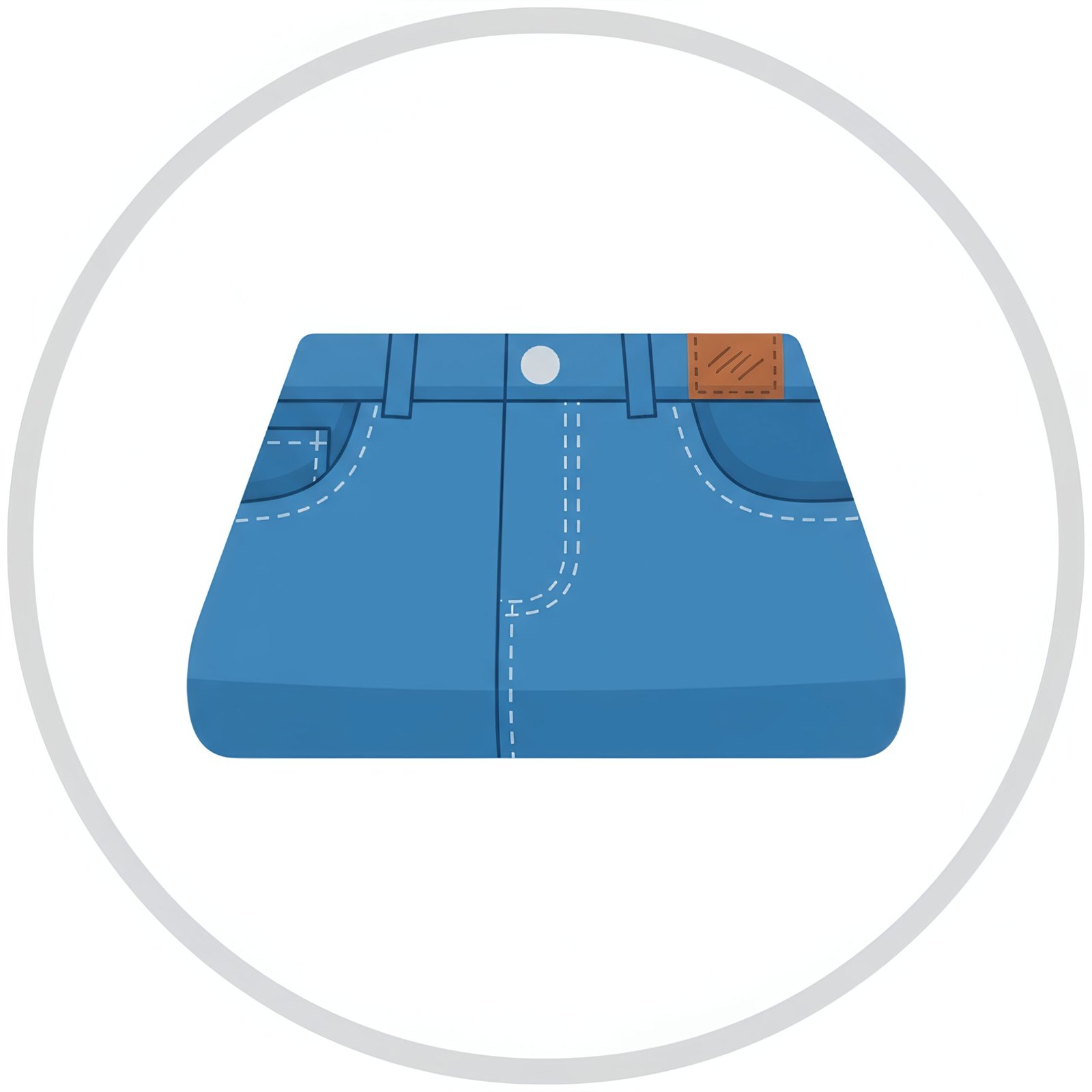 Flat vector icon of pair of jeans folded neatly clean style