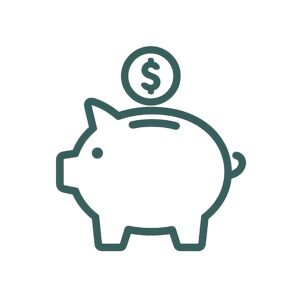 Flat vector icon of a piggy bank — classic savings symbol in minimal design