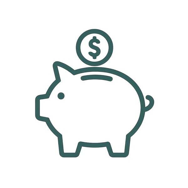 Flat vector icon of a piggy bank — classic savings symbol in minimal design