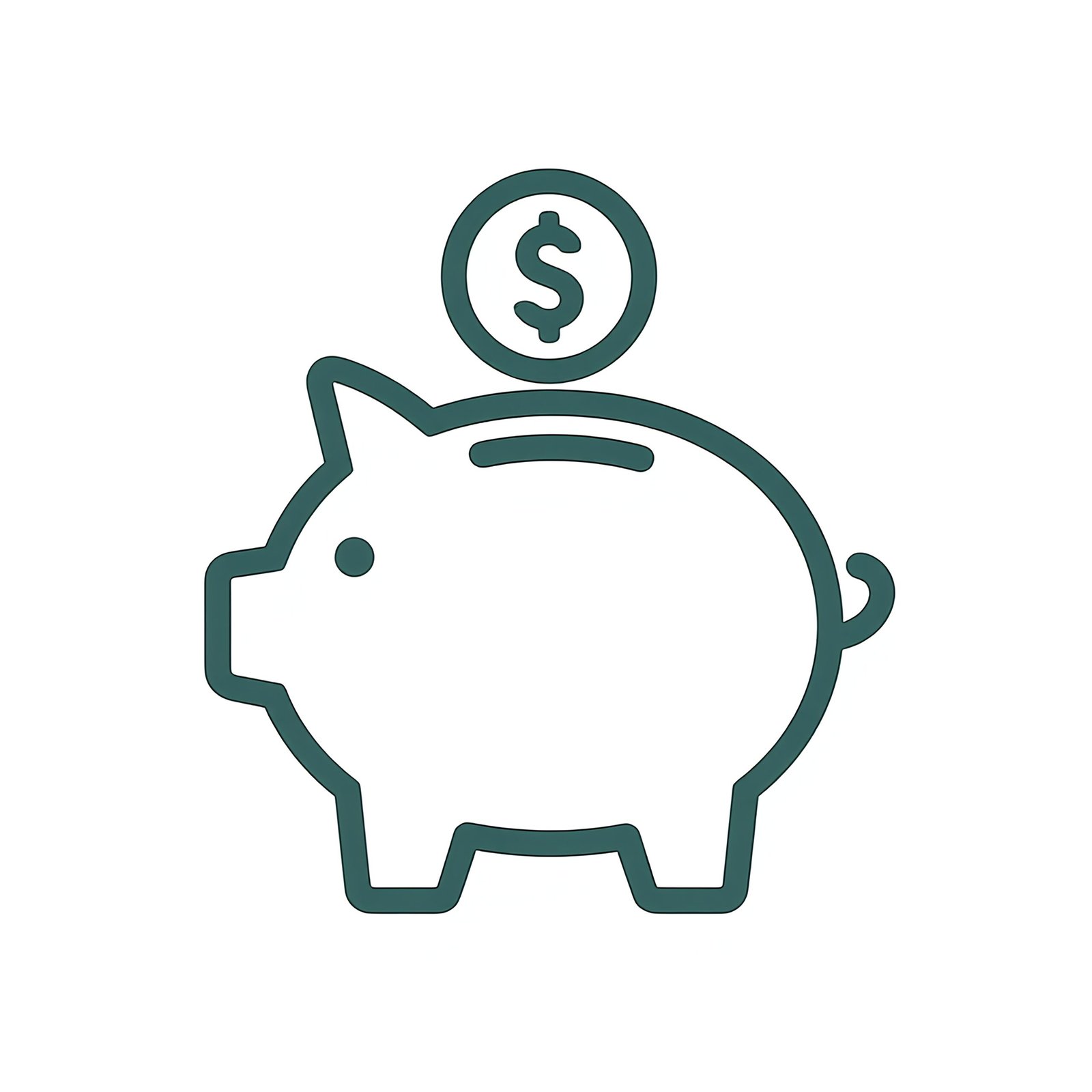 Flat vector icon of a piggy bank — classic savings symbol in minimal design