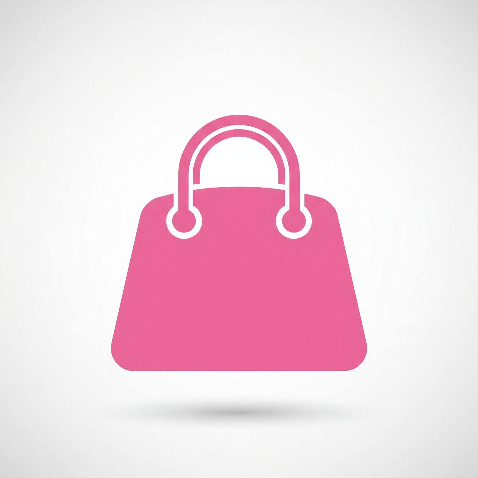 Flat vector icon of pink handbag with handles minimalist shape