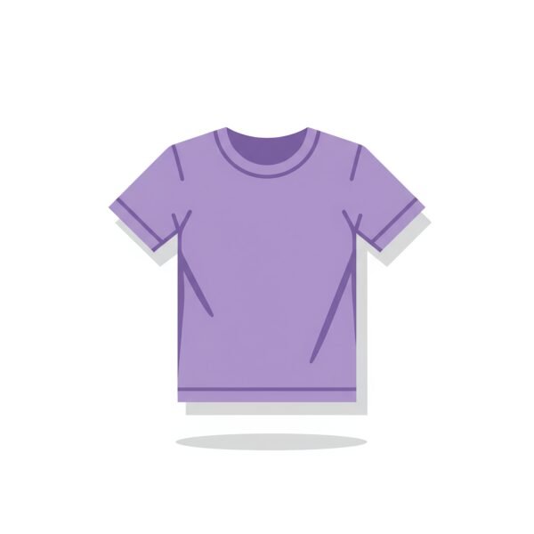 Flat vector icon of purple t-shirt with simple shadows