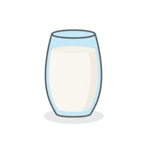 flat vector icon of a tall glass filled with milk using simple pastel filladow pure white background