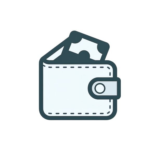Flat vector icon of a wallet with a simple modern style — ideal for finance and payment-design assets