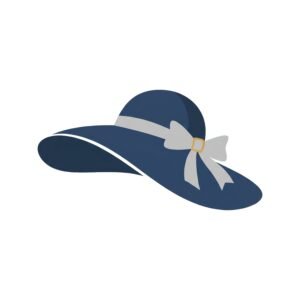 flat vector icon of a wide brimmed hat stylish and elegant