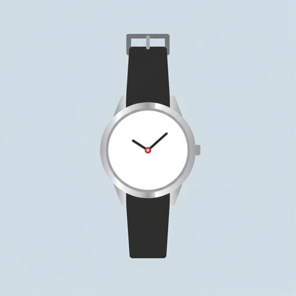 flat vector icon of a wristwatch simple round face