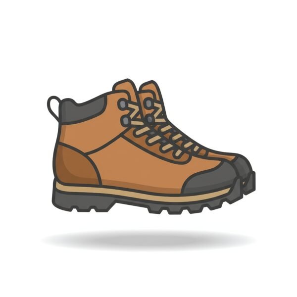 flat vector icon of boots outlined with soft shadows