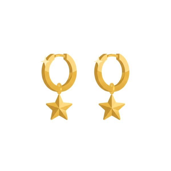 flat vector icon of earrings pair gold tone vector style