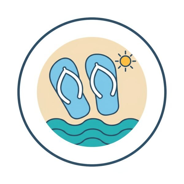 flat vector icon of flip flops simple beach style