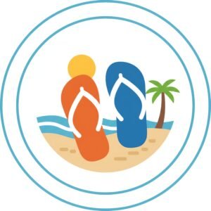 flat vector icon of flip flops simple beach style