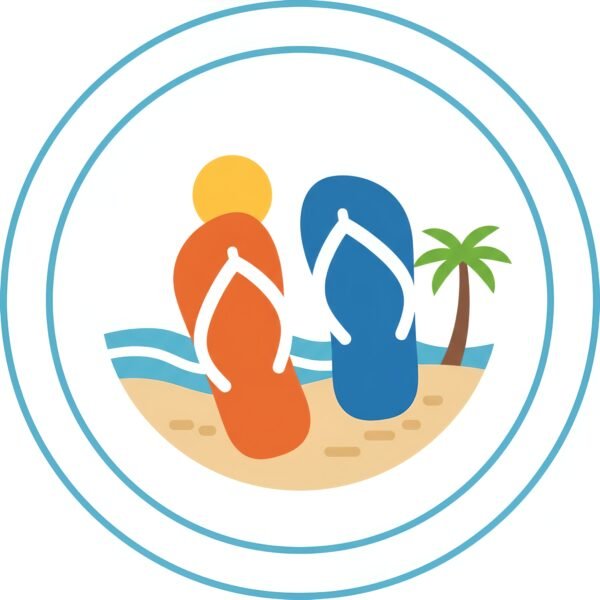 flat vector icon of flip flops simple beach style