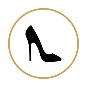 flat vector icon of high heel shoe elegant silhouette 2