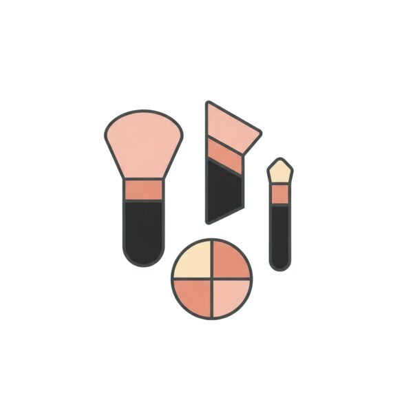 flat vector icon of makeup brush set clean geometric style