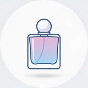 flat vector icon of perfume bottle with minimal shading