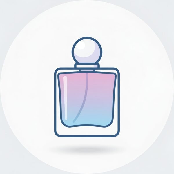 flat vector icon of perfume bottle with minimal shading