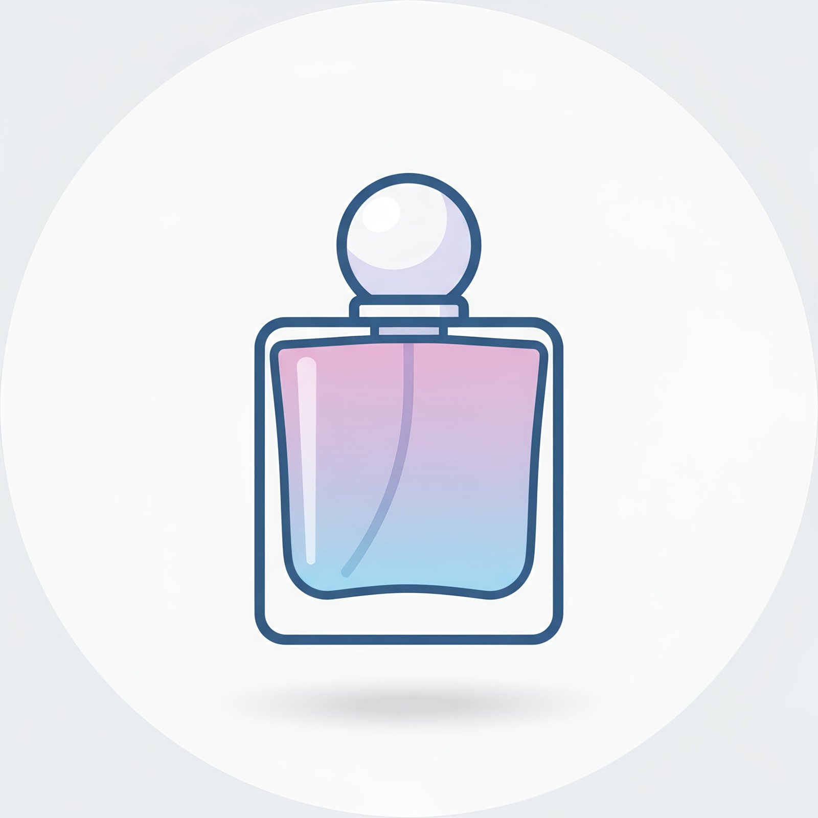 flat vector icon of perfume bottle with minimal shading