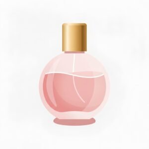 flat vector icon of perfume bottle with minimal shading