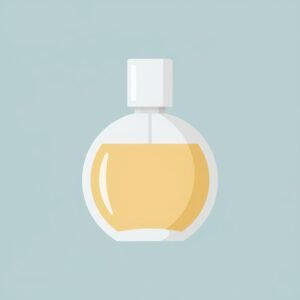 flat vector icon of perfume bottle with minimal shading