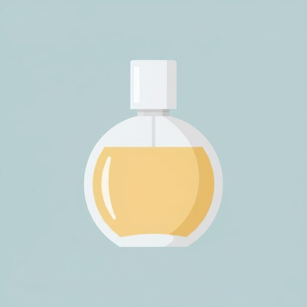 flat vector icon of perfume bottle with minimal shading